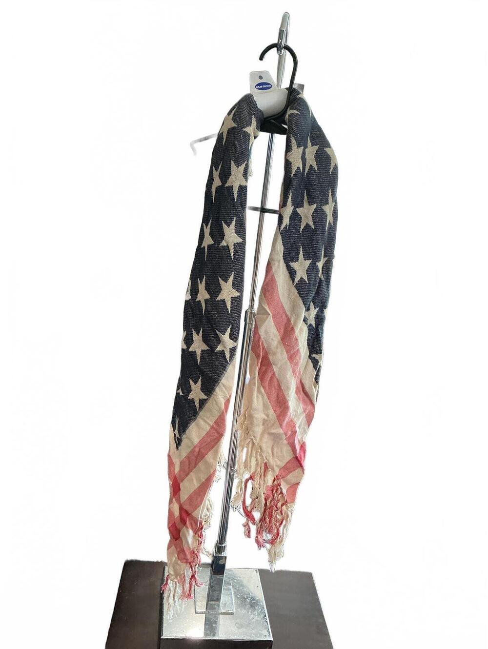 Sam Moon Patriotic Scarf with Fringe